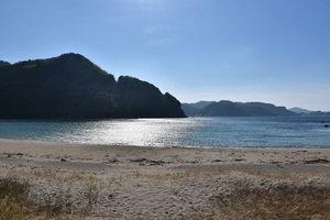 砂浜から撮った北浦海水浴場
